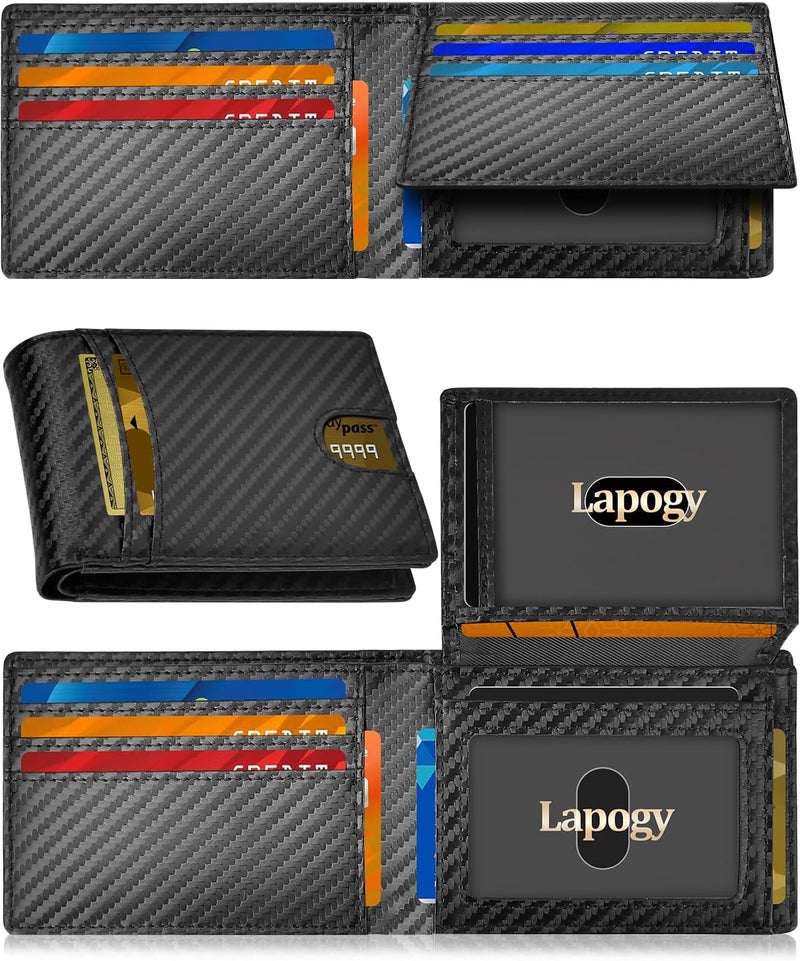 Lapogy Wallet Gift for Men, Valentines Day Gifts for Him, RFID Blocking Thin Slim Minimalist Leather Bifold Credit Card Holder, Fathers Day Birthday Gift for Him Husband Boyfriend Dad - Image 1